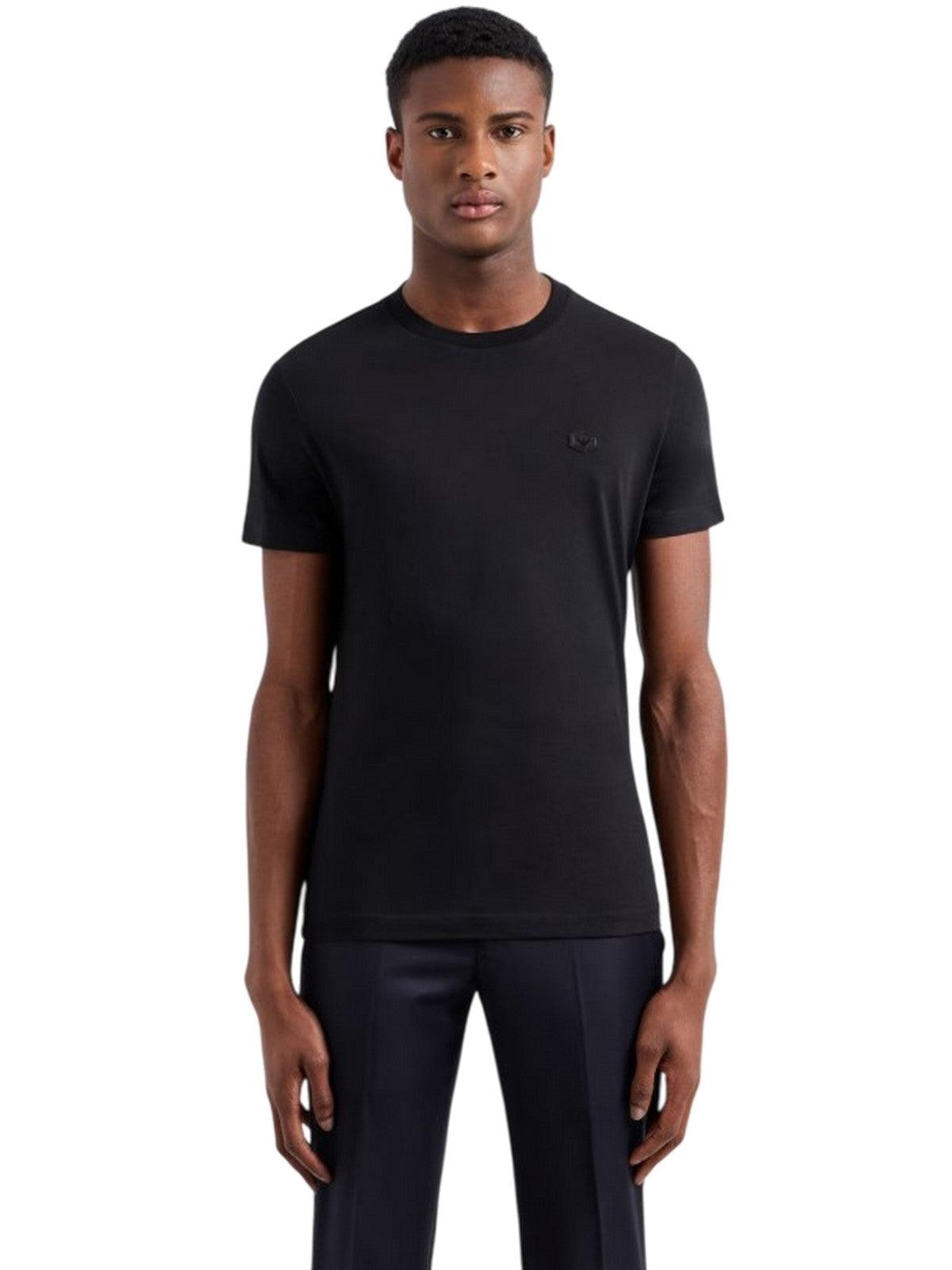Emporio Armani - Camiseta térmica en negro: frente