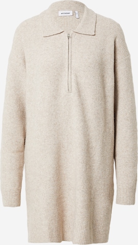 WEEKDAY Strikkekjole 'Nicki Pike' i beige: forside