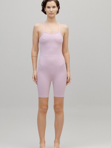 Hey Honey - Body deportivo 'Jumpsuit Ribbed Dawn Pink' en rosa: frente