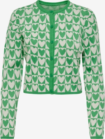 Only Petite Gebreid vest 'Love Love' in Groen: voorkant