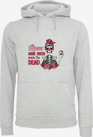 Sweat-shirt 'Anti Valentinstag Roses Are Red' F4NT4STIC en gris : devant