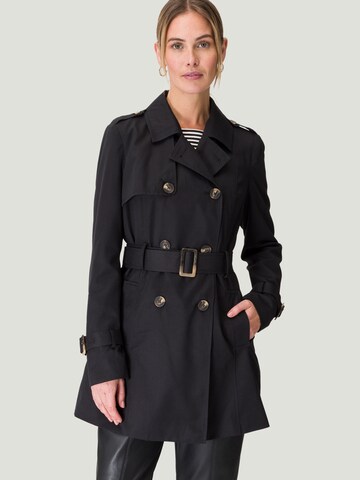zero Between-Seasons Coat in Black: front