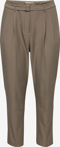 Guido Maria Kretschmer Curvy Regular Pleat-Front Pants 'Erika' in Brown: front