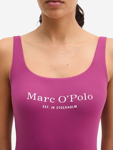 Marc O'Polo Bustier Badeanzug ' Abstract Leaf ' in Pink