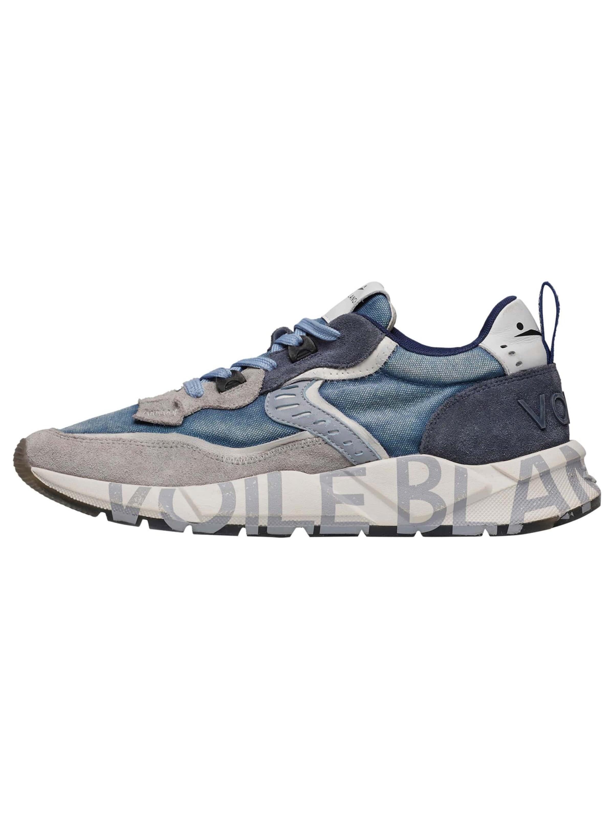 Baskets basses 'CLUB01.' Voile blanche en bleu : devant
