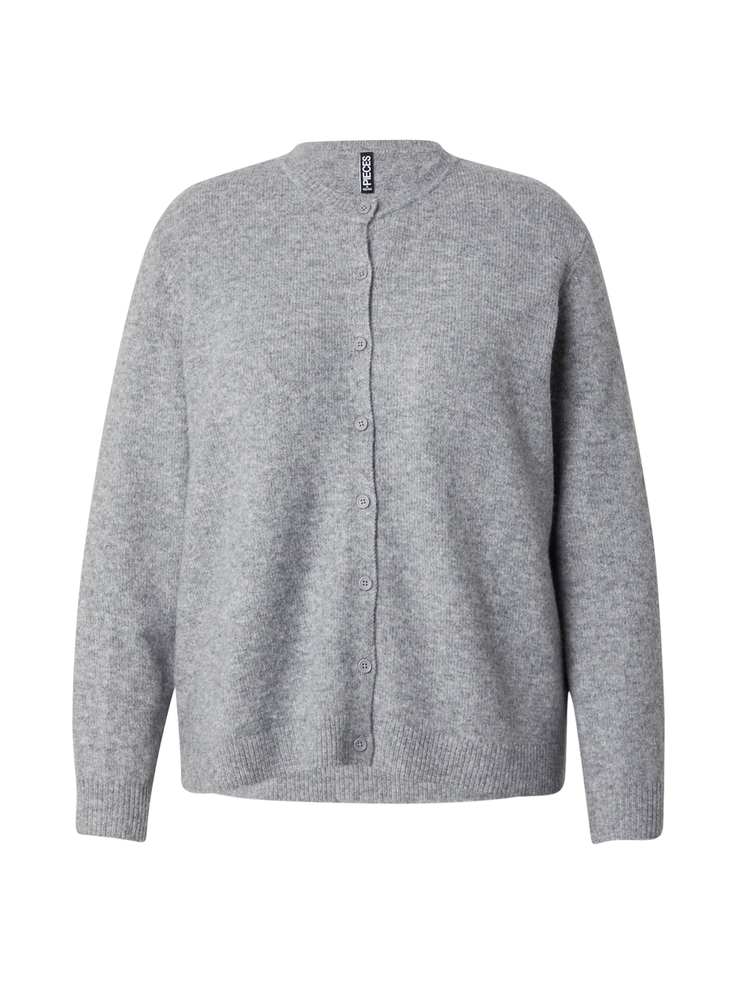 PIECES Curve Knit Cardigan &#x27;PCMALOU&#x27; in Grey: front