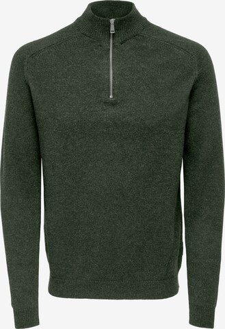 Only & Sons Sweater 'Edward' in Green: front