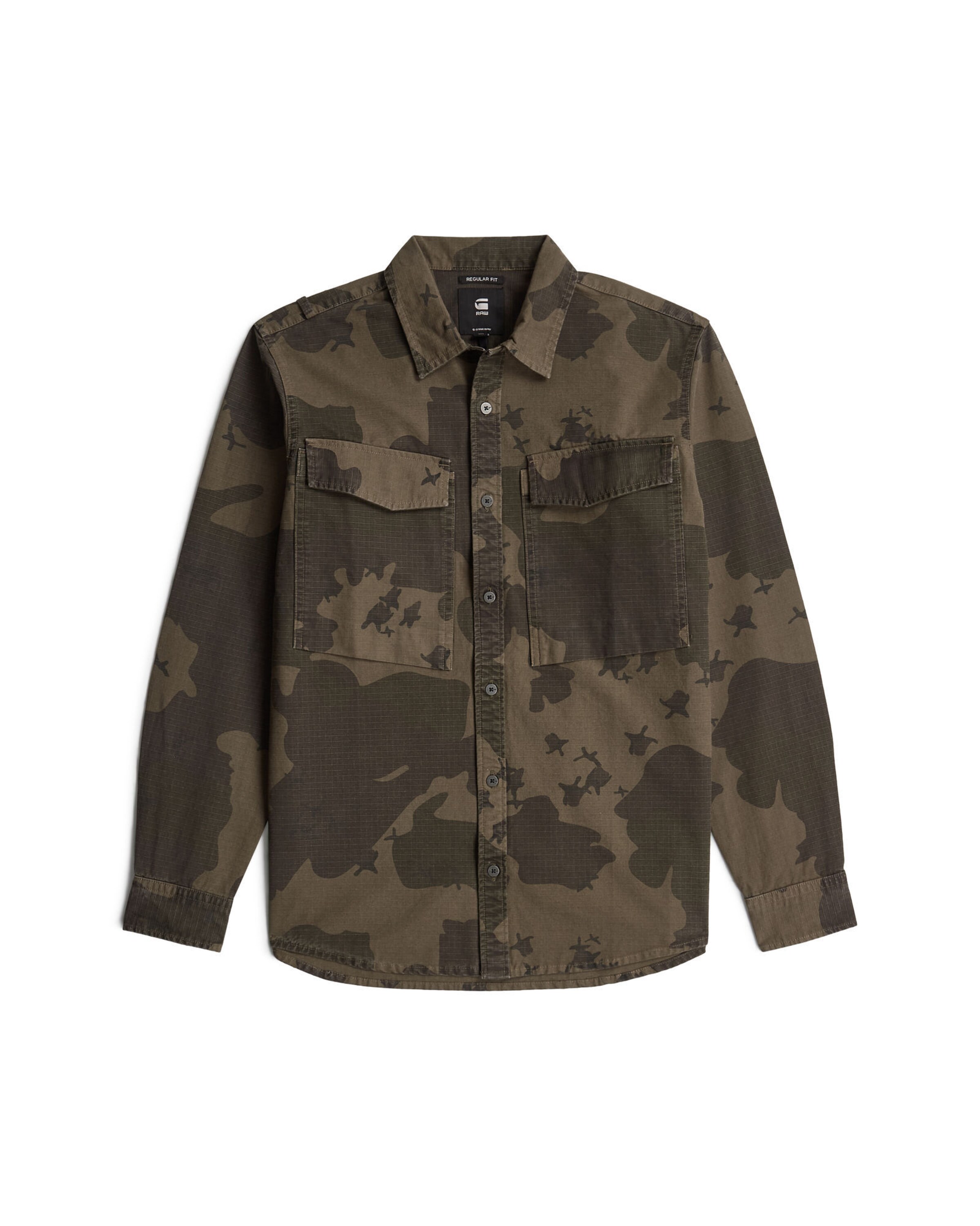 G-STAR Regular fit Button Up Shirt in Green: front