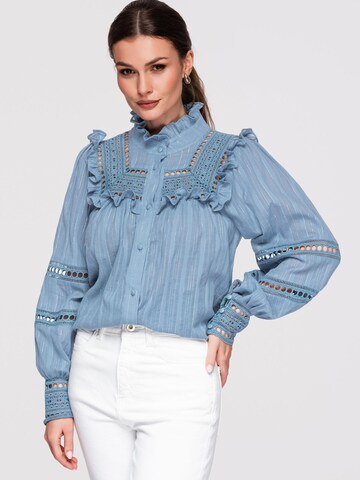 Ombre Blouse in Blauw