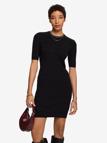 ESPRIT Knitted dress in Black: front