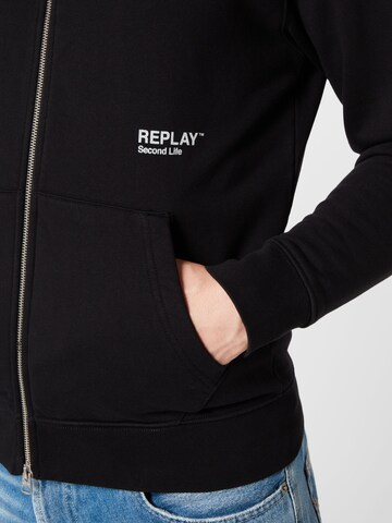 REPLAY Sweatjacke in Schwarz