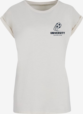 F4NT4STIC Shirt 'University Soccer Club Classic Minimalist' in Beige: front