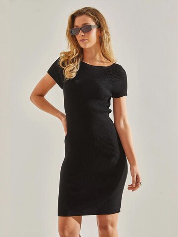Bianco Lucci Knit dress in Black: front