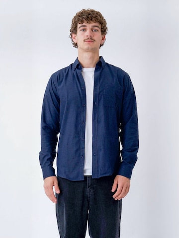 TEESHOPPEN - Camisa ' Flannel ' en azul: frente