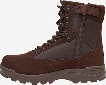 Bottines à lacets Brandit en marron : devant