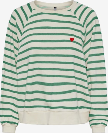 Sweat-shirt 'PCGRETA' PIECES en blanc : devant