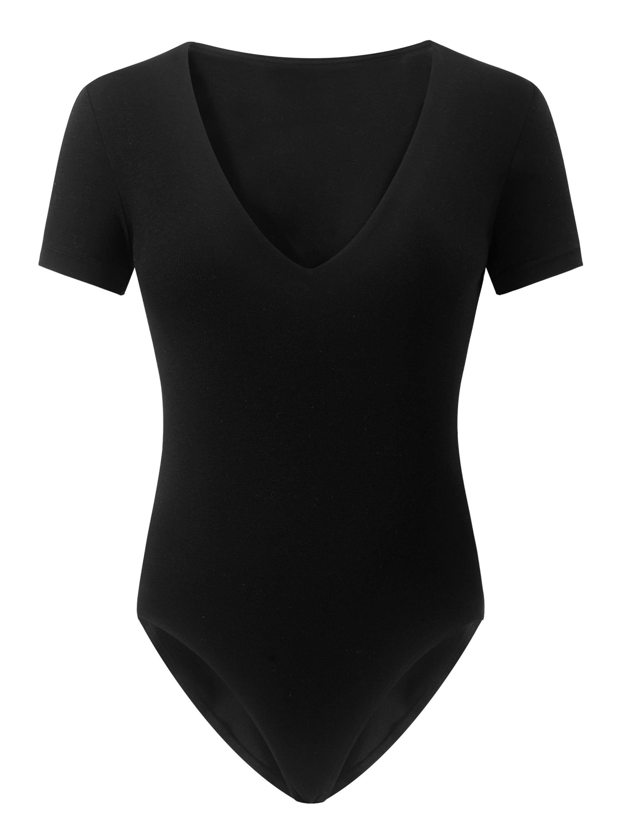 SASSYCLASSY Shirt bodysuit in Black: front