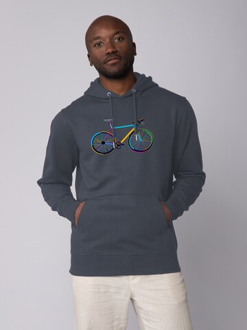 Felpa ' Fahrrad by night ' di Watapparel in grigio: frontale