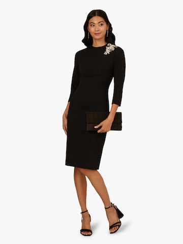 Adrianna Papell Cocktail dress '3D Floral Mockneck Short Dress' in Black