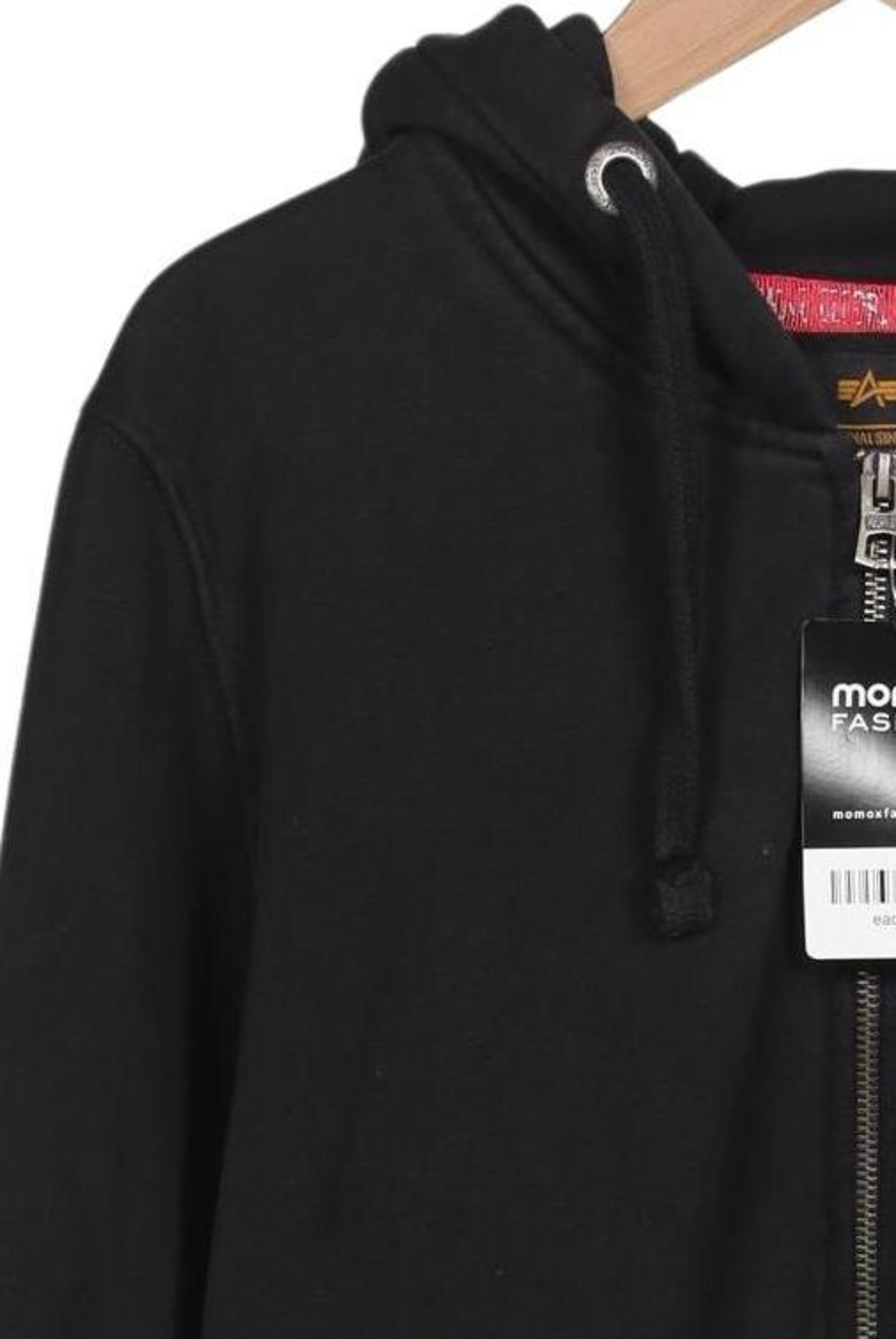 ALPHA INDUSTRIES Sweatshirt & Zip-Up Hoodie in S in Black