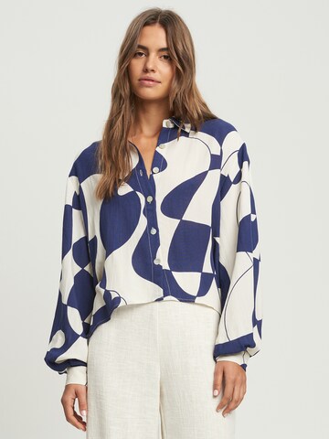 St MRLO Blouse 'Swansea' in Blauw: voorkant