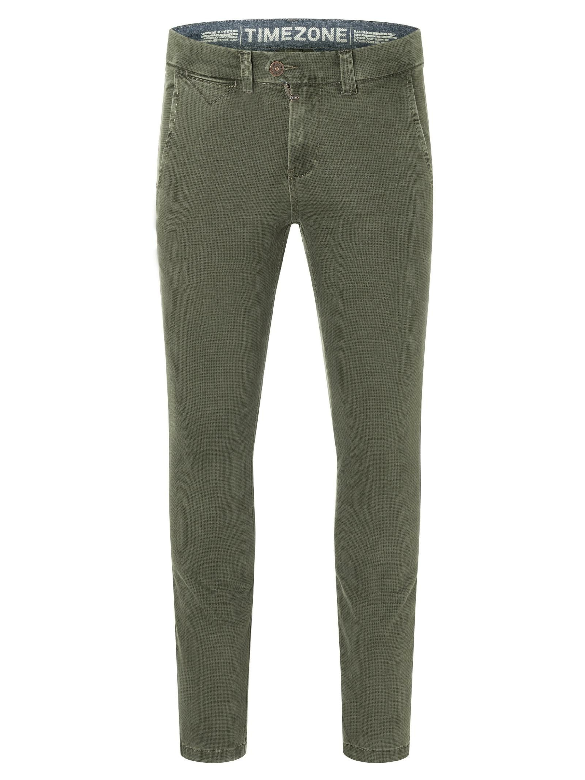 TIMEZONE Slim fit Chino Pants 'Janno' in Green: front