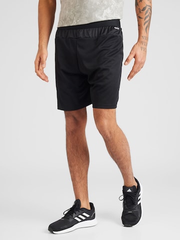 ADIDAS PERFORMANCE - Regular Calças de desporto 'ESSENTIAL' em preto: frente