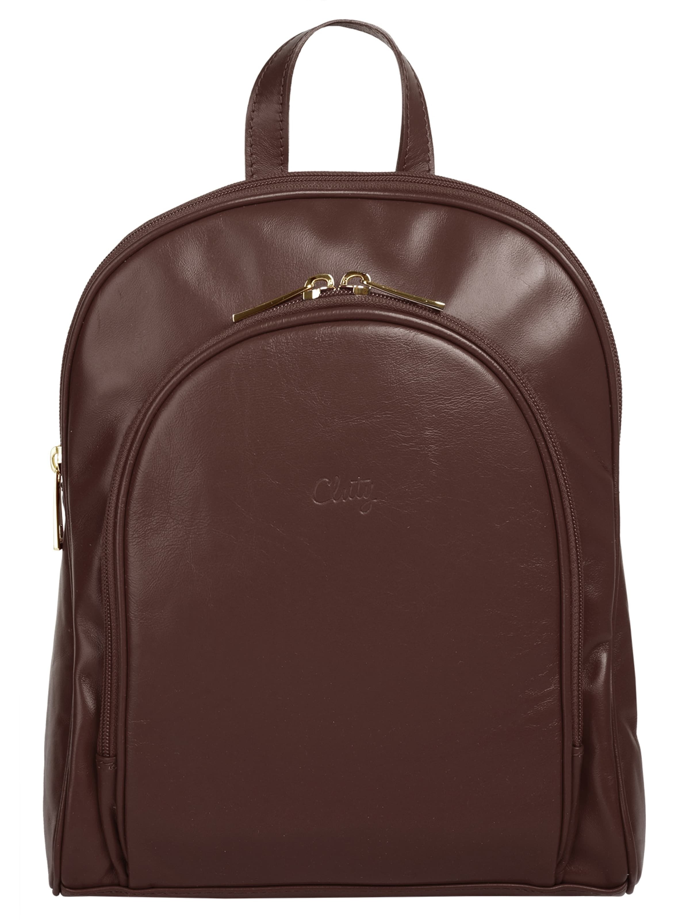 Cluty Backpack in Brown: front