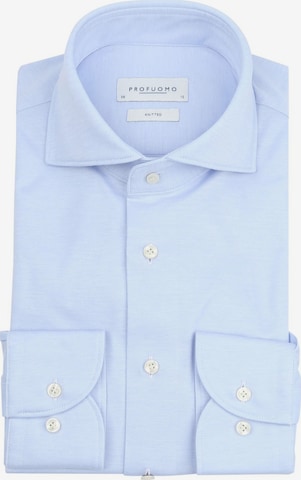 Profuomo Button Up Shirt 'Knitted' in Blue: front