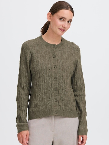 Oxmo Gebreid vest 'Sinva'' in Groen: voorkant