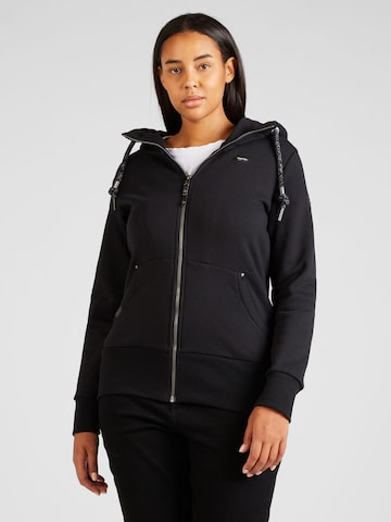 Ragwear Plus Zip-Up Hoodie 'NESKA' in Black: front