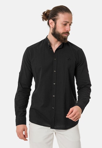 CIPO & BAXX Regular fit Overhemd in Zwart: voorkant