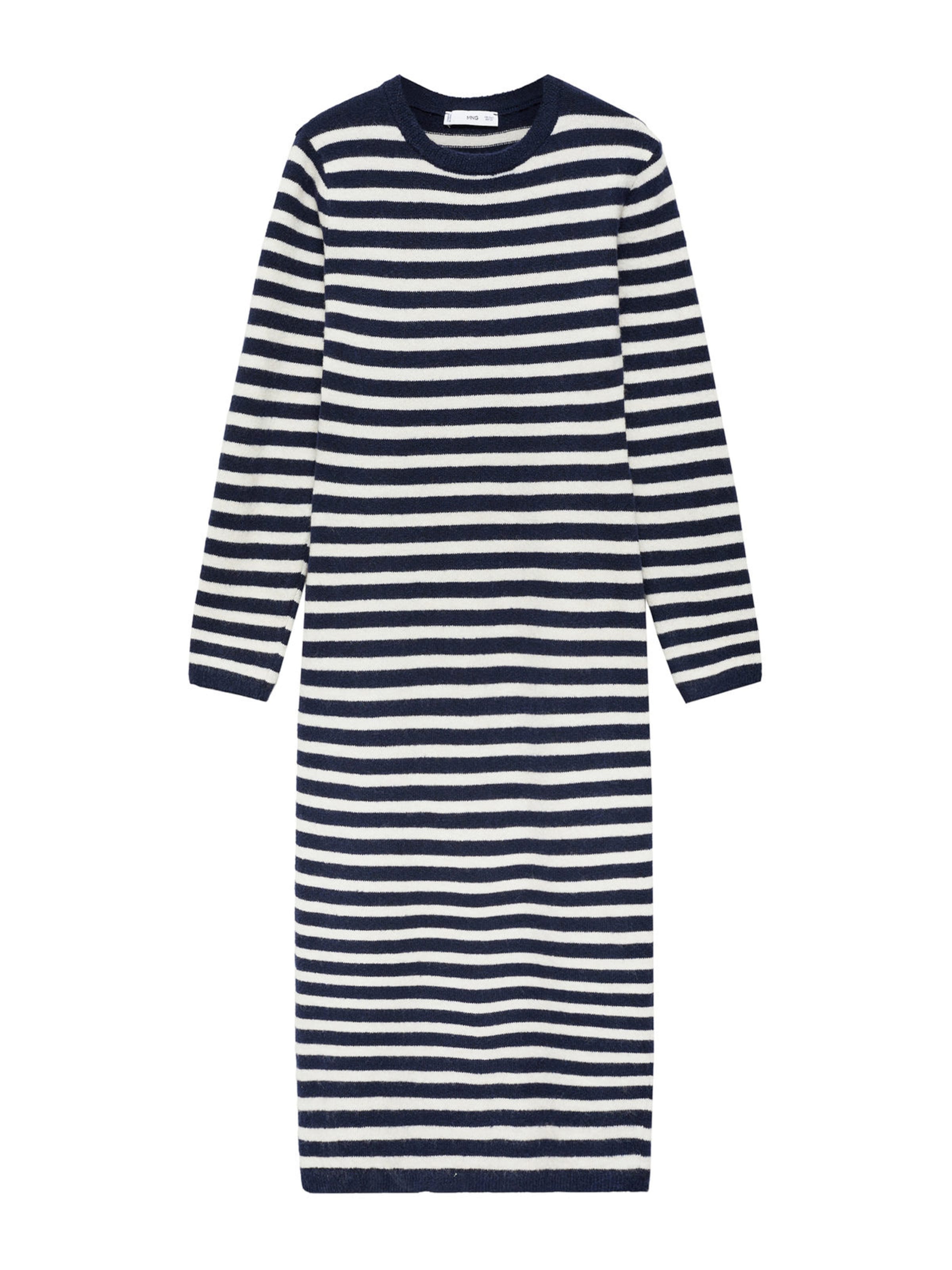 MANGO Úpletové šaty 'ELIOTA' – modrá: přední strana