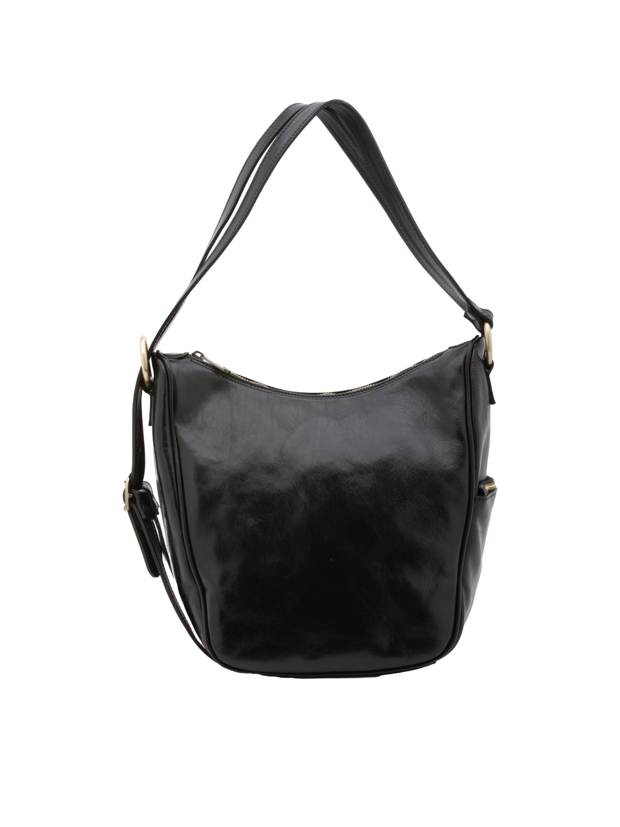 Borsa a spalla 'Borsa a Spalla Donna Vera Pelle Vacchetta - Chiusura Zip' di I Fratelli in nero: frontale
