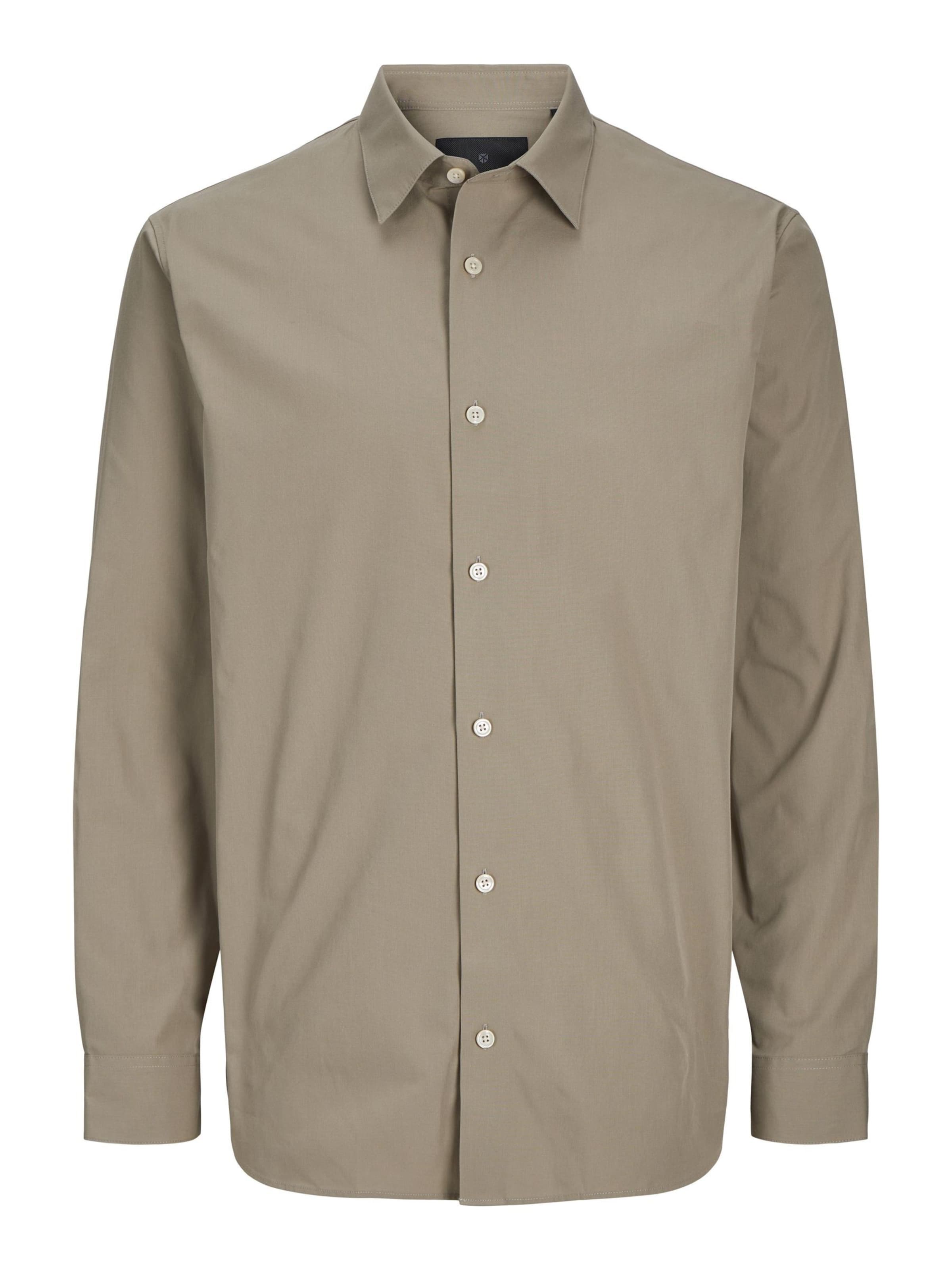 JACK & JONES Button Up Shirt in Grey: front