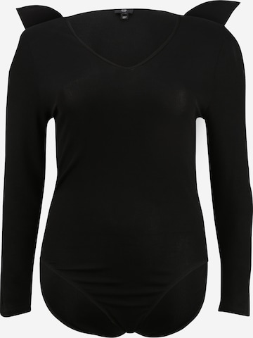 River Island Plus Shirt bodysuit in Black: front