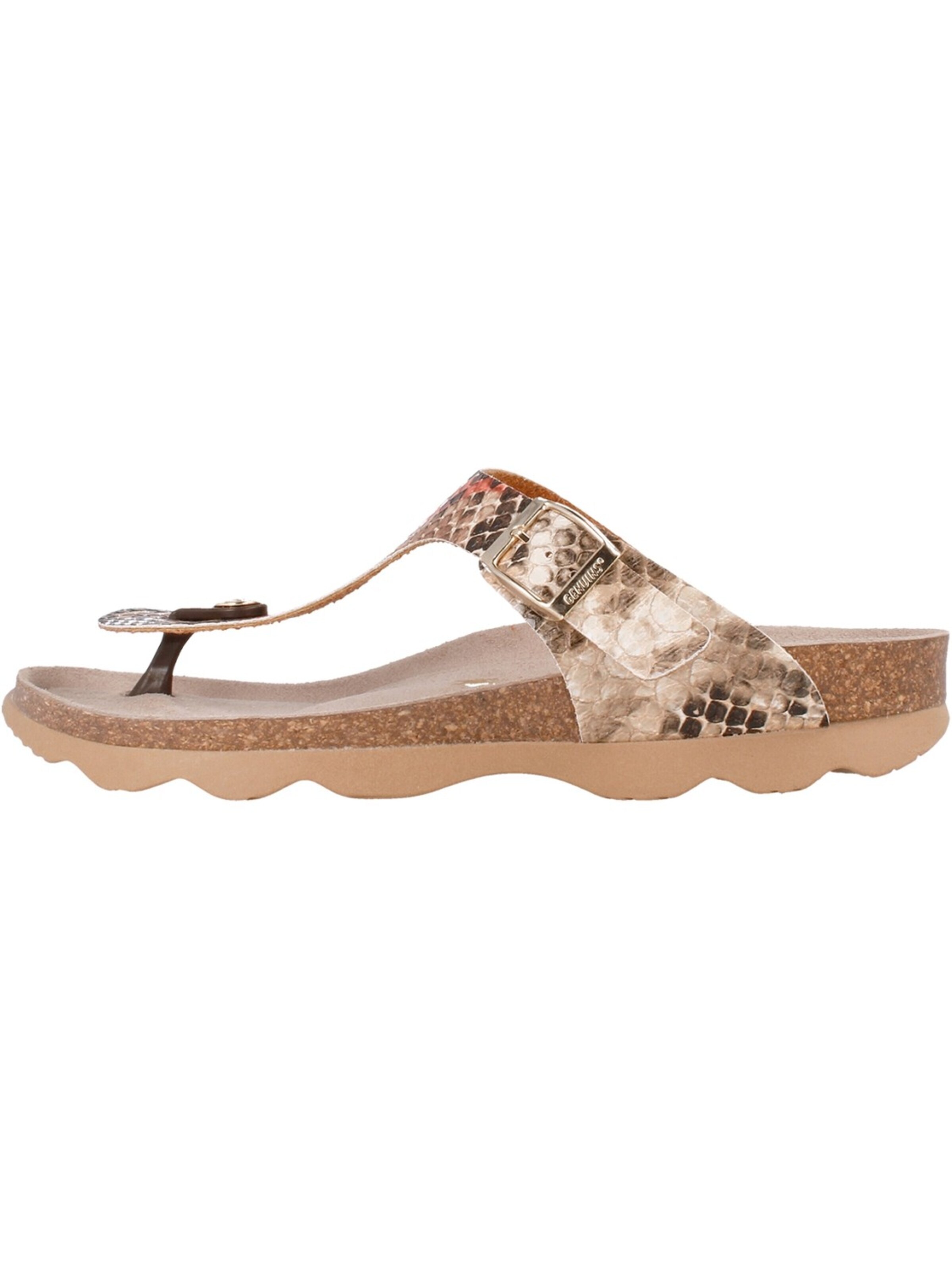 Genuins T-Bar Sandals 'Genuins Rosas Python Fantasy Orange Synthetik' in Orange: front