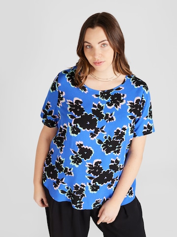 ONLY Carmakoma Blouse 'NOVA' in Blauw: voorkant