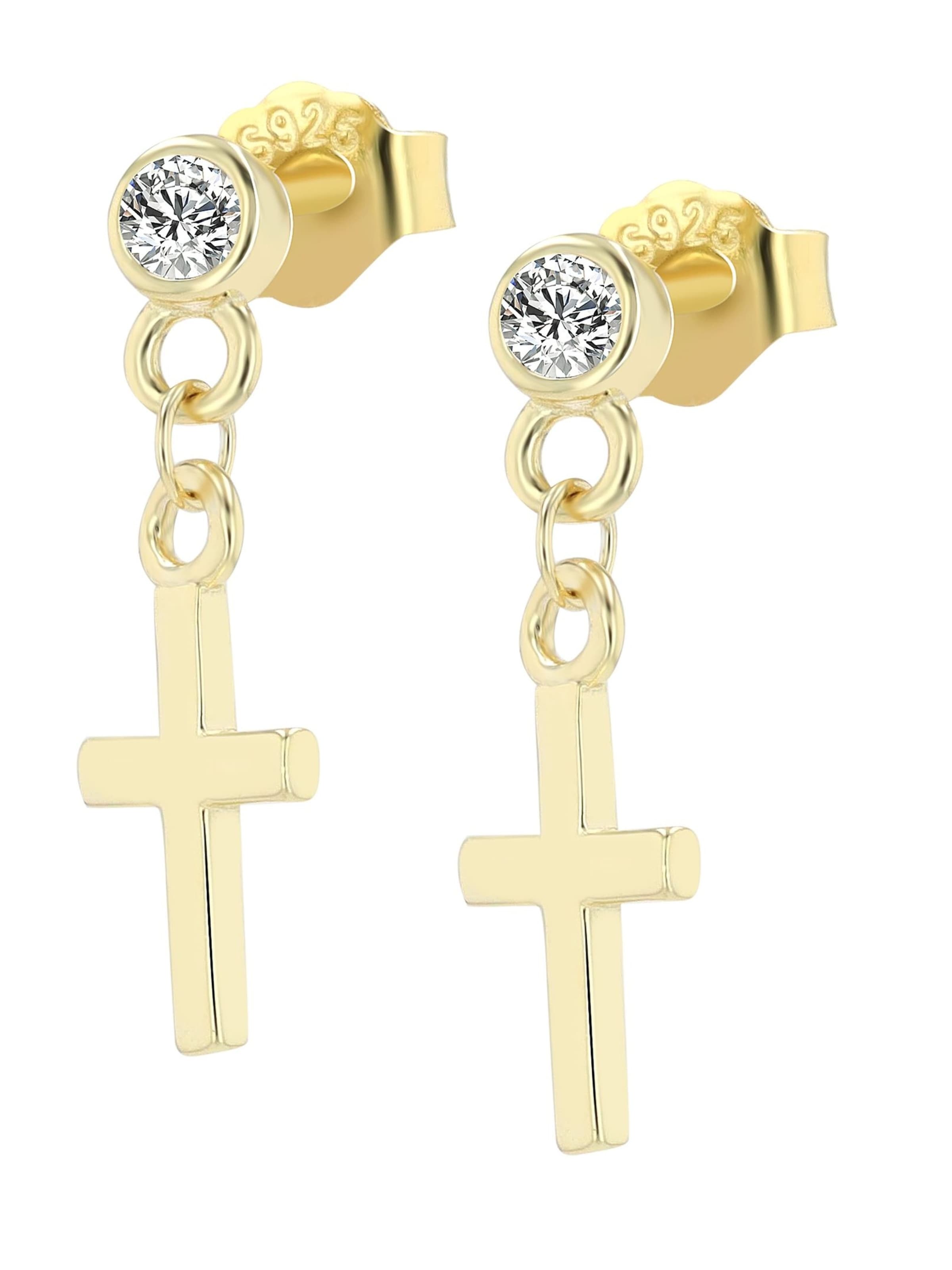 Akzent Earrings 'Christmar, 925 Sterlingsilber, langlebig' in Gold: front