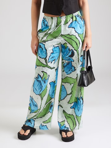 TOPSHOP Wide leg Broek in Groen: voorkant