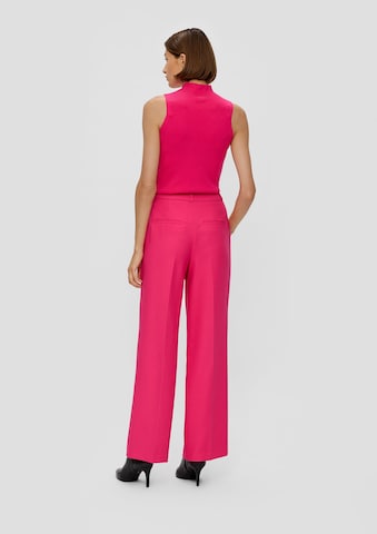 s.Oliver BLACK LABEL Wide leg Trousers with creases in Pink