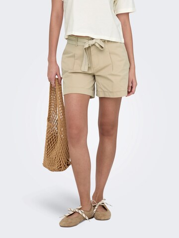 ONLY regular Παντελόνι πλισέ 'ONLAZELEA' σε μπεζ: μπροστά