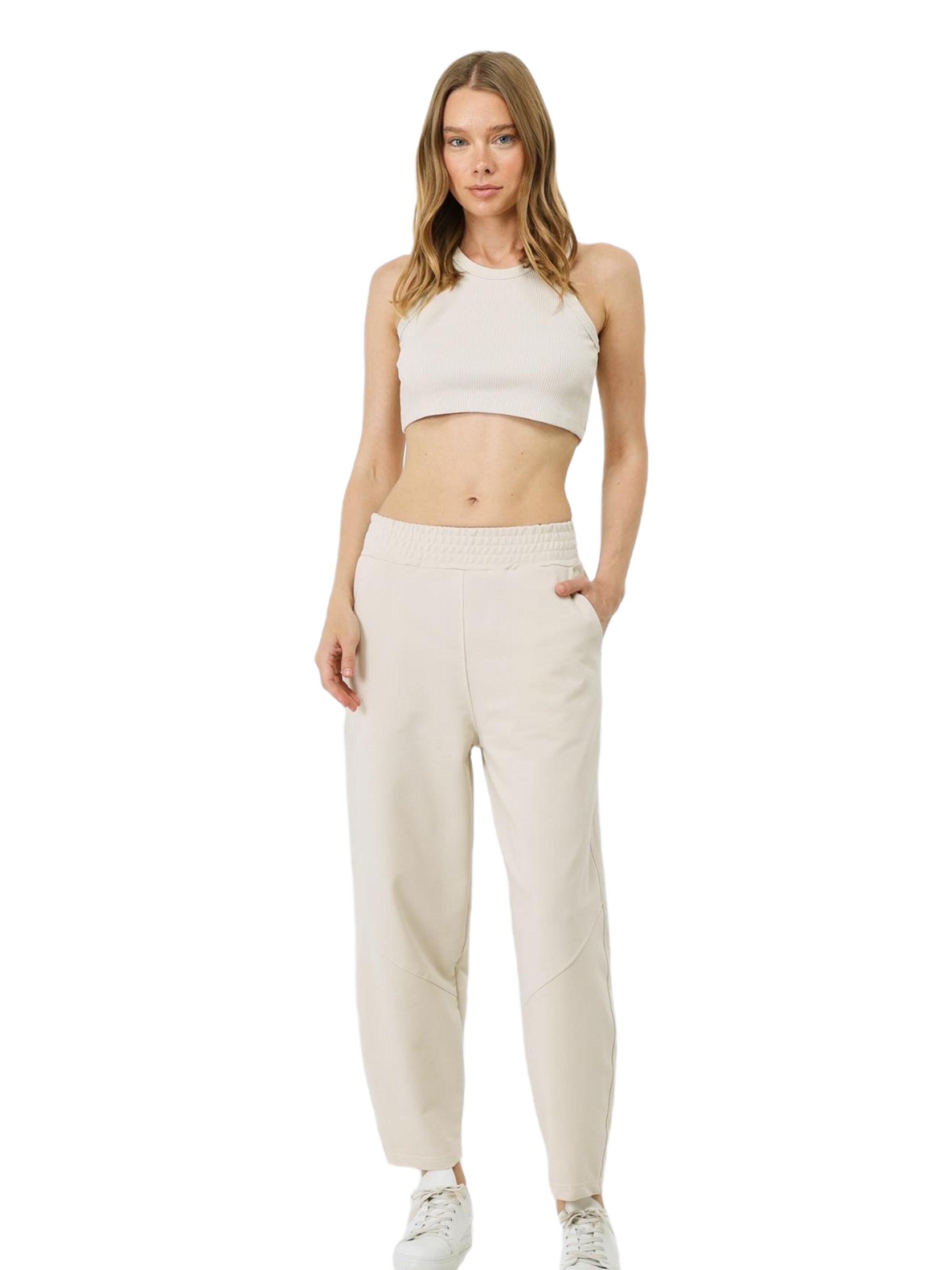 C&City Tapered Pants in Beige: front