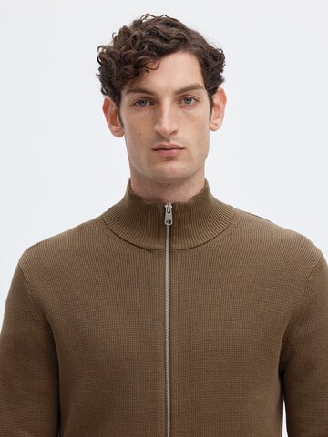 SELECTED Gebreid vest 'SLHDane' in Bruin