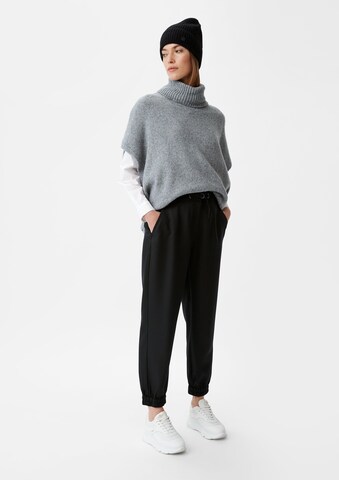 Tapered Pantaloni di comma casual identity in nero: frontale