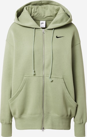 Nike Sportswear Sweatjakke 'PHNX FLC' i grøn: forside