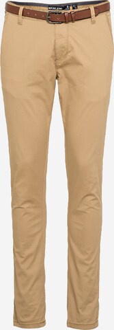 Coupe slim Pantalon chino 'GOWER' INDICODE JEANS en beige : devant