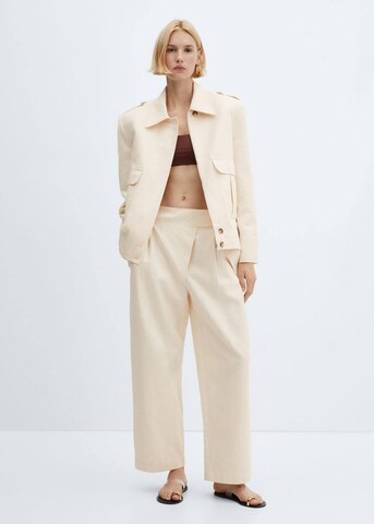 MANGO Wide leg Broek 'mule' in Beige