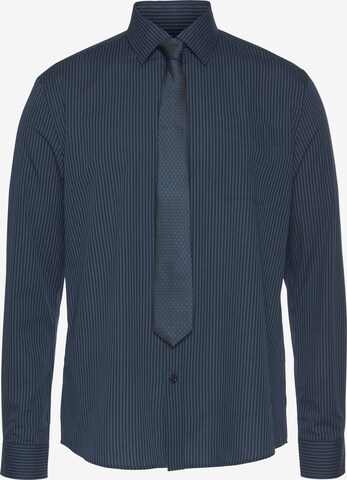 Man's World City Business EM Button Up Shirt in Blue: front