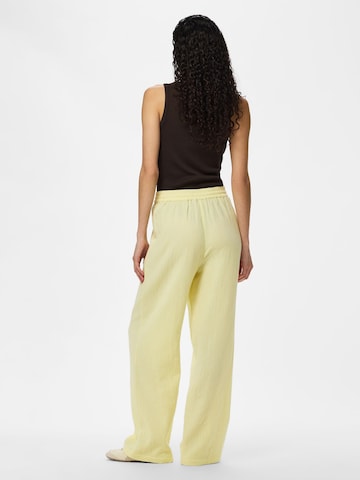 Wide Leg Pantalon PIECES en jaune